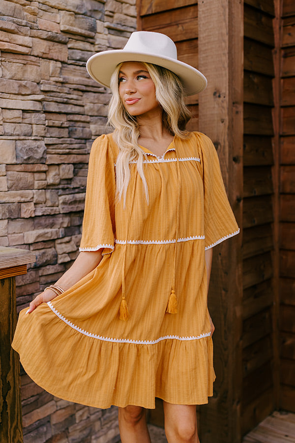 Simply Lovely Tiered Mini Dress in Mustard XL / Mustard Simply Lovely Tiered Mini Dress in Mustard XL / Mustard