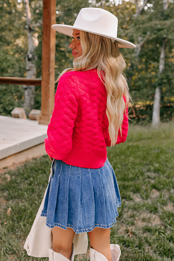 Sweet Serendipity Knit Sweater in Bright Red