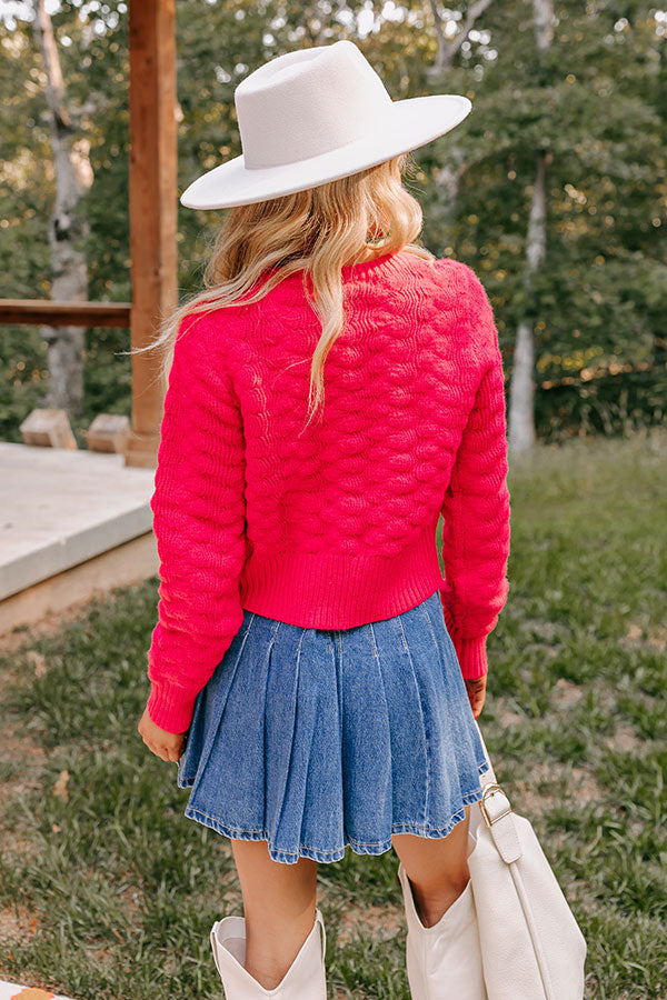 Sweet Serendipity Knit Sweater in Bright Red