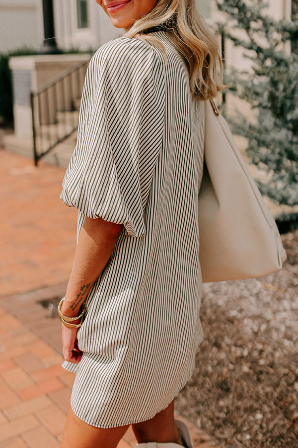 Country Club Cutie Button Down Mini Dress in Deep Forest