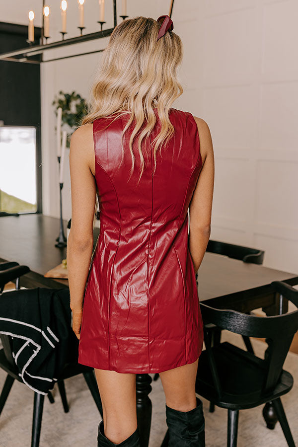 Modern Metropolis Faux Leather Mini Dress