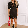 Chic Feeling Embroidered Mini Dress in Black Image - 1