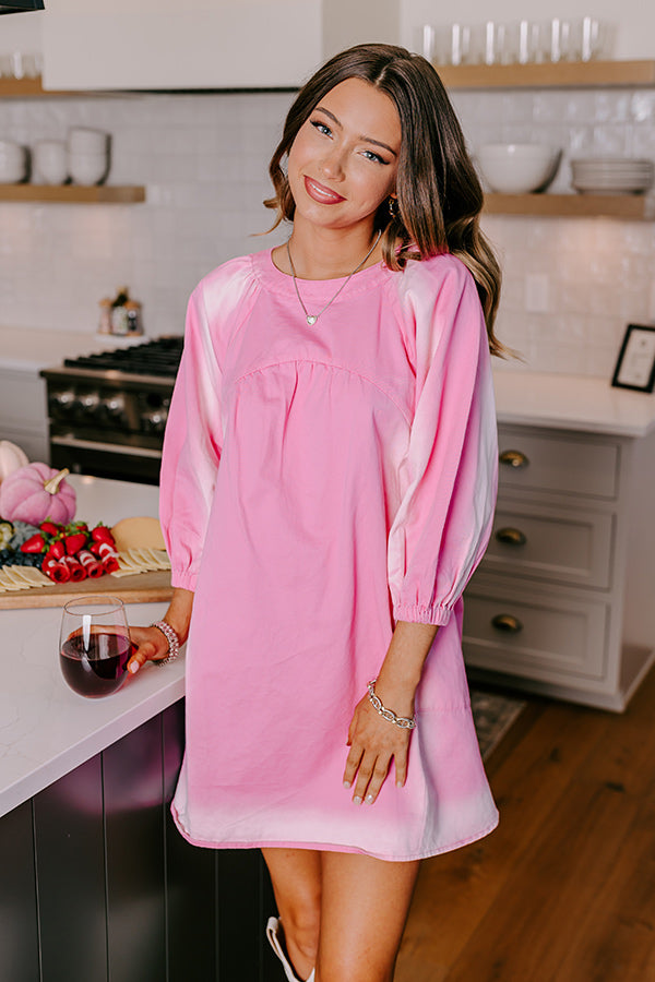 pink denim mini dress Loving Smiles Denim Mini Dress in Pink S / Pink