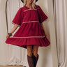 Simply Lovely Tiered Mini Dress in Wine Image - 1