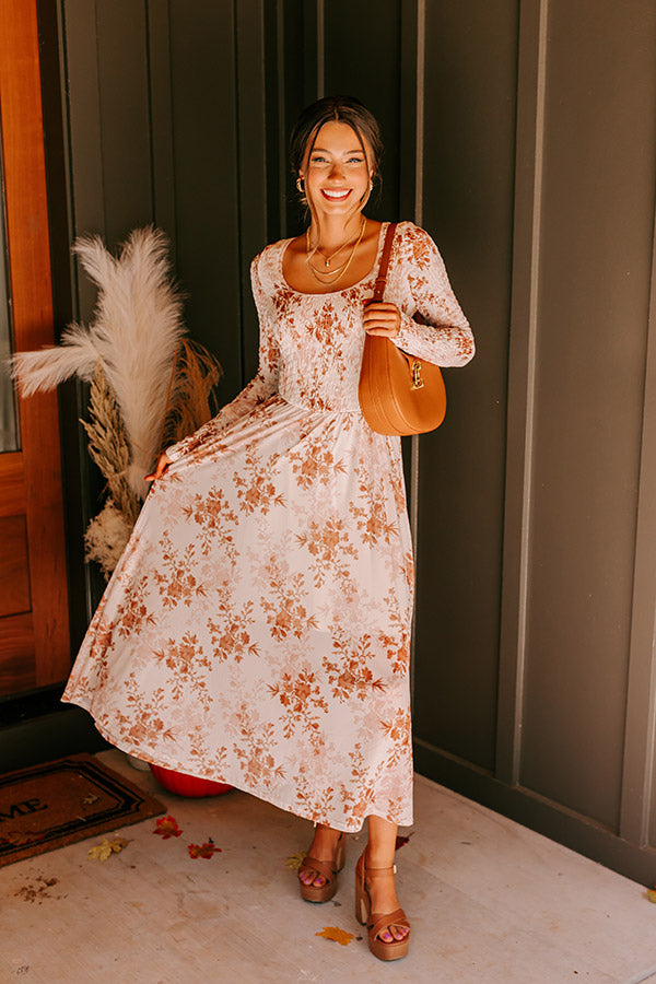 Falling In Love Mesh Floral Midi in Cream