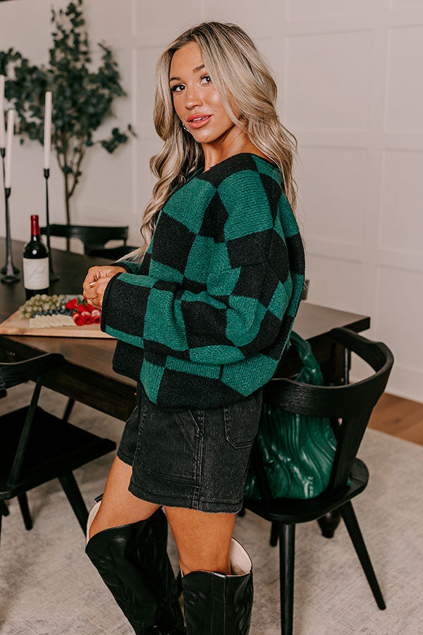 Bonfire Bliss Knit Sweater in Hunter Green