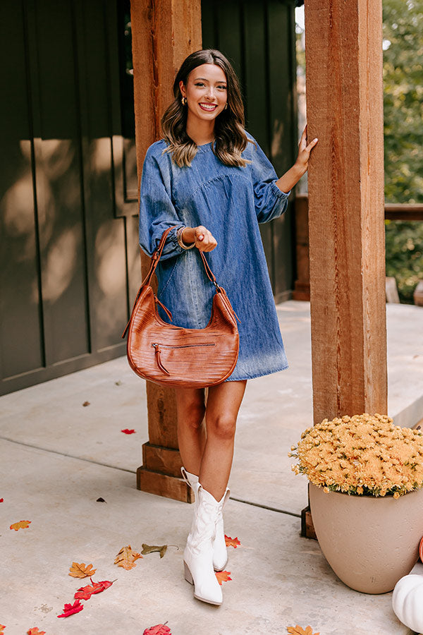 Loving Smiles Denim Mini Dress in Medium Wash