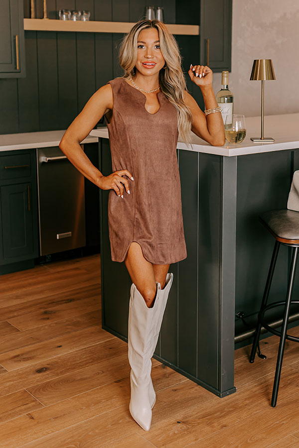 Downtown Broadway Faux Suede Mini Dress