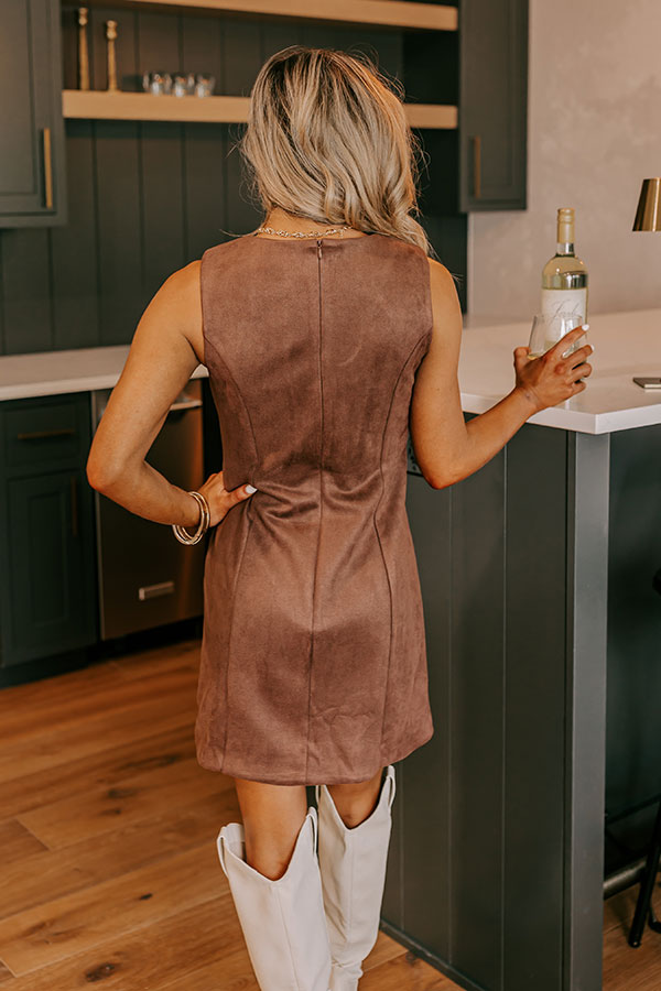 Downtown Broadway Faux Suede Mini Dress