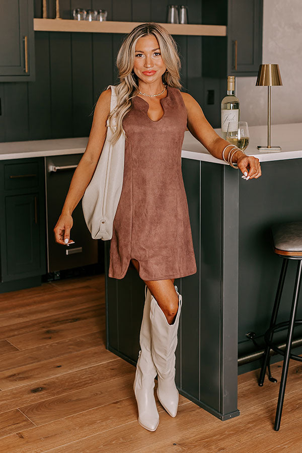 Downtown Broadway Faux Suede Mini Dress