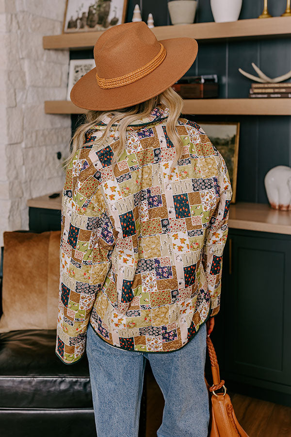 Pumpkin Patch Please Floral Jacket in Green