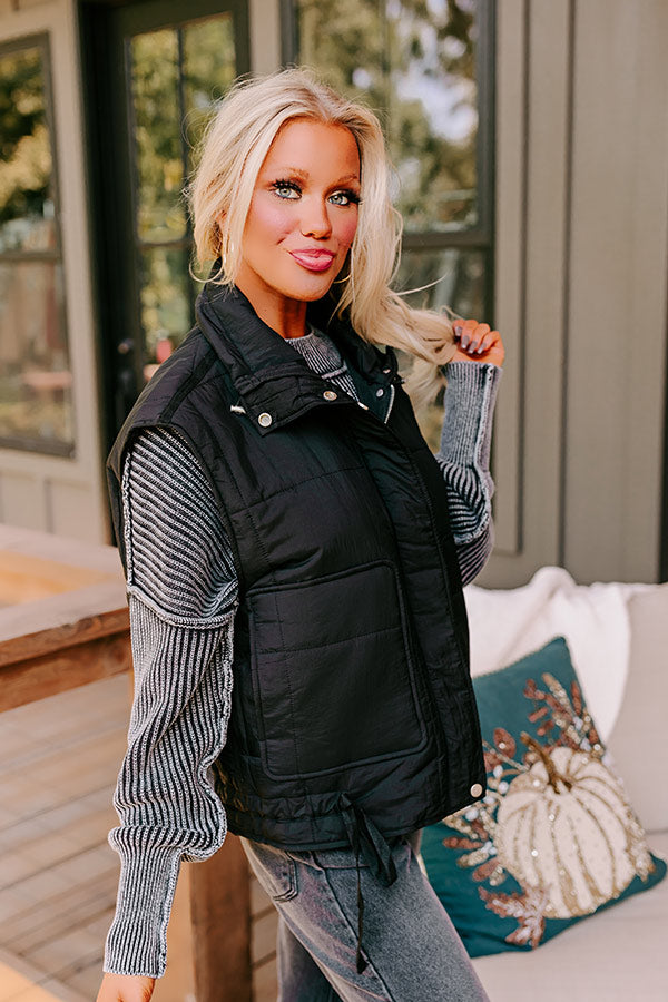 Scenic Hike Quilted Vest in Black