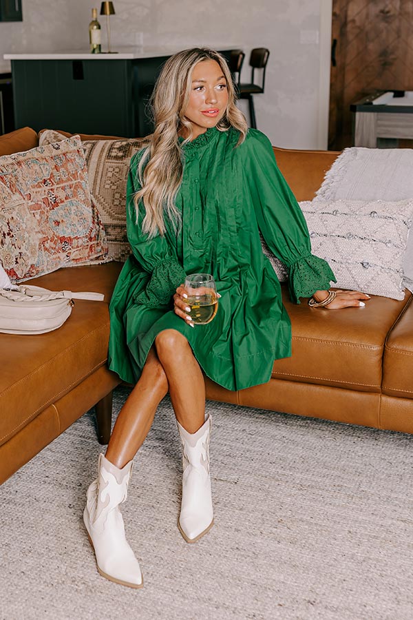 green pleated mini dress Mini pleated dress