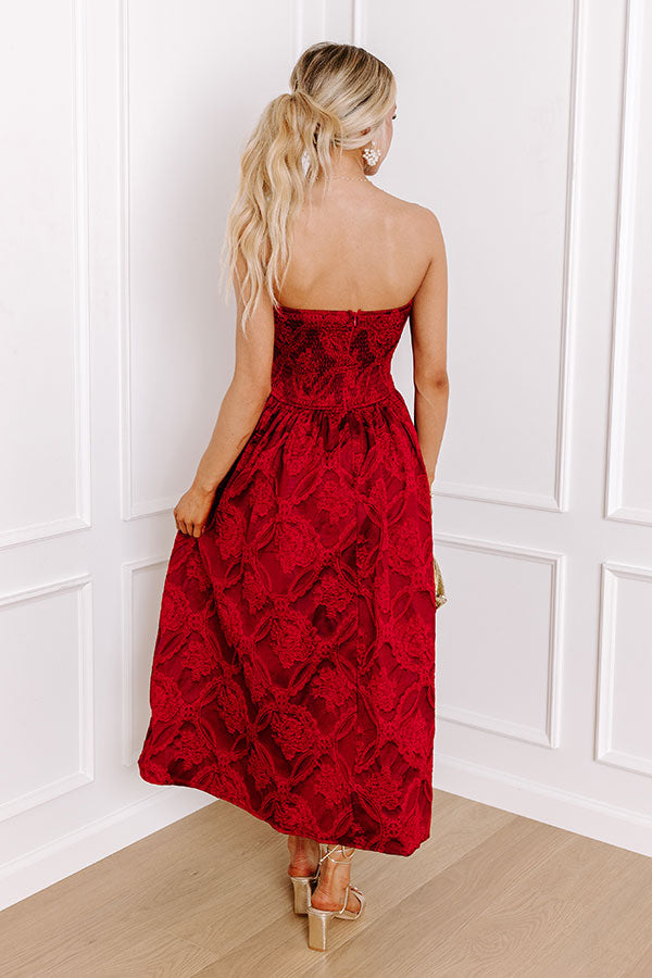 Night At The Gala Jacquard Midi in Wine