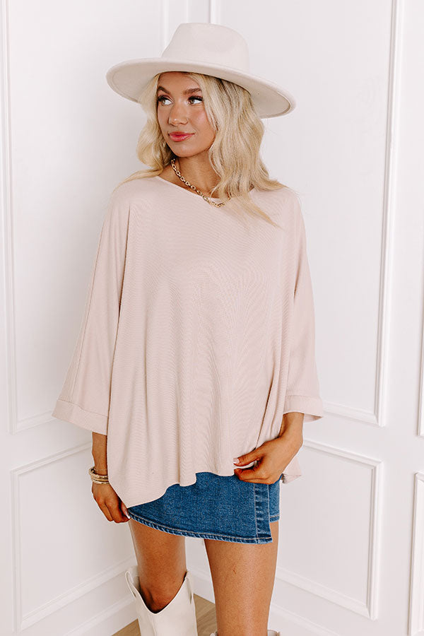 Cafe Brunch Shift Top in Beige