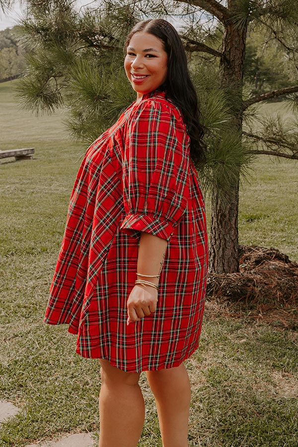 Cheerful Energy Plaid Mini Dress Curves   