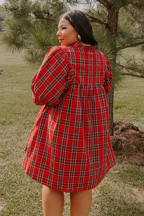 plus size plaid mini dress Plus Size - Smocked Bodice Mini Dress