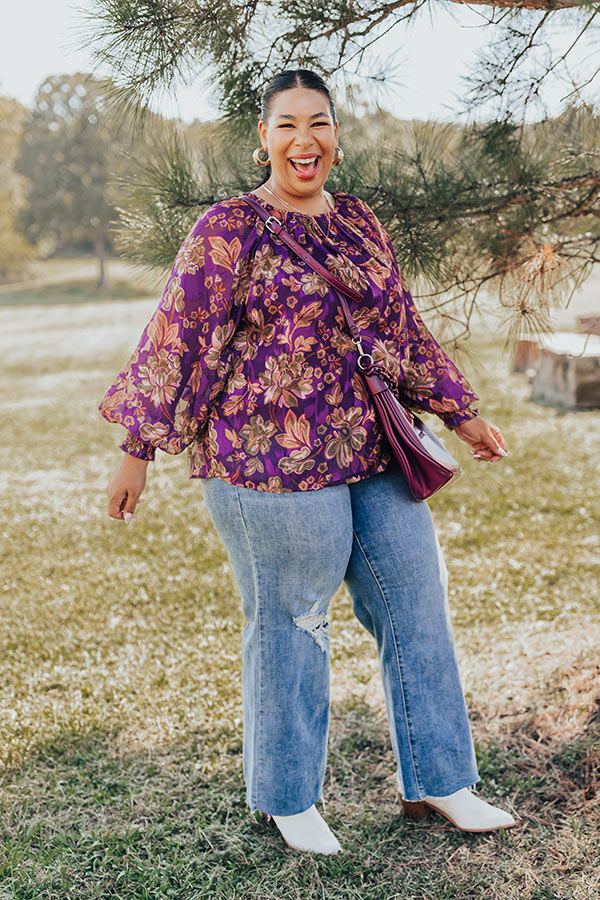 Vineyard Charm Floral Top Curves