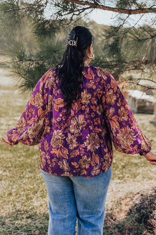 Vineyard Charm Floral Top Curves