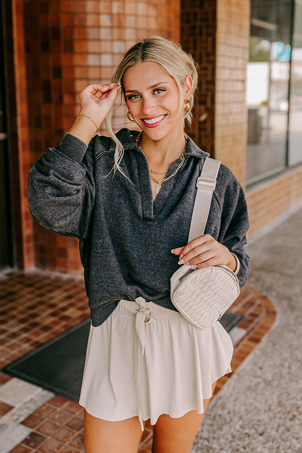 Mountain Lodge Cutie Sweatshirt in Charcoal