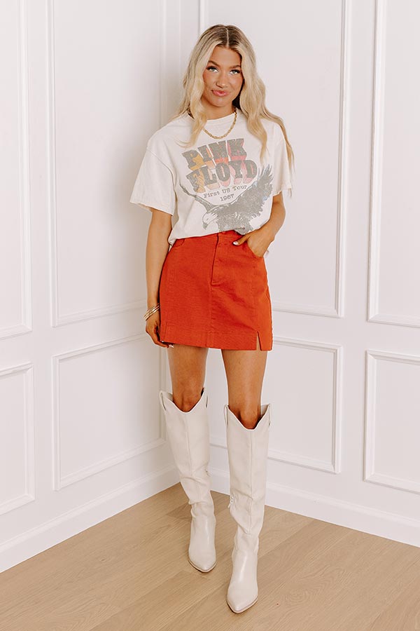 The Willow High Waist Skort in Dark Pumpkin