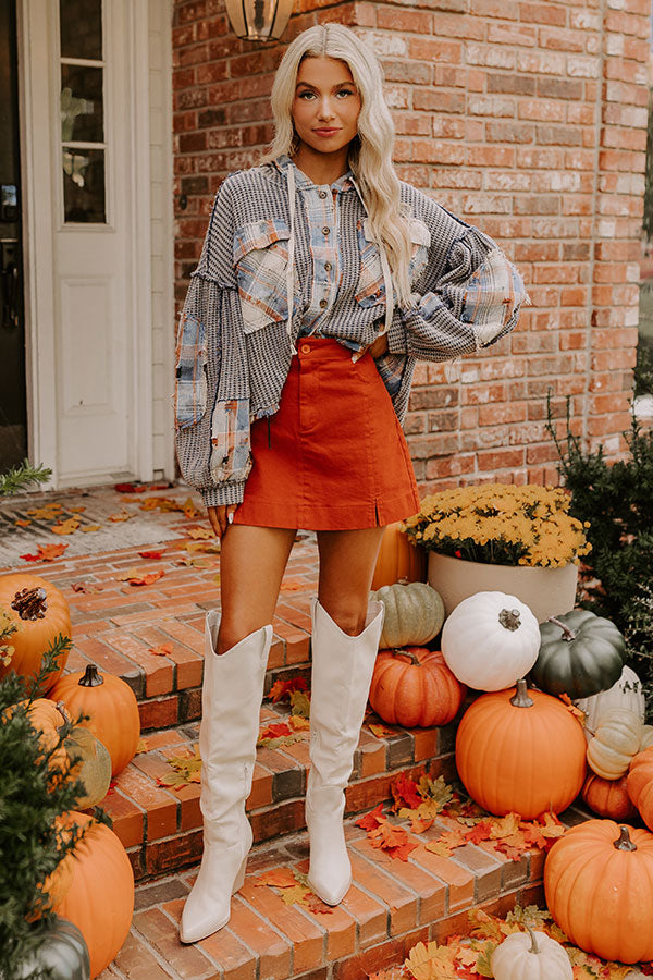 The Willow High Waist Skort in Dark Pumpkin