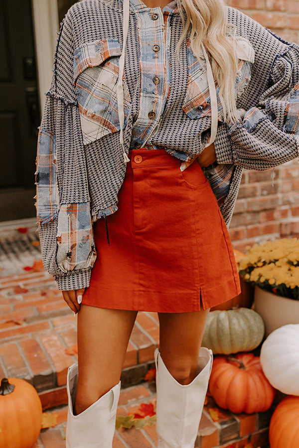 The Willow High Waist Skort in Dark Pumpkin