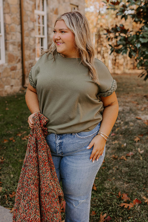 VIP Outing Shift Top in Olive Curves