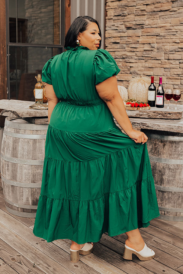 Simply Sweet Maxi Dress in Hunter Green Curves