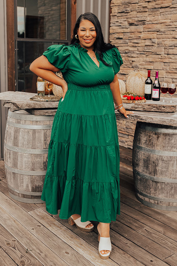 Simply Sweet Maxi Dress in Hunter Green Curves