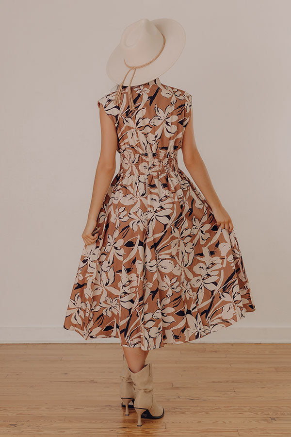 Winery Welcome Floral Midi in Camel Image - 5