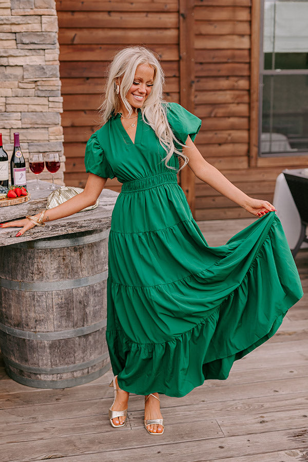 Simply Sweet Maxi Dress in Hunter Green