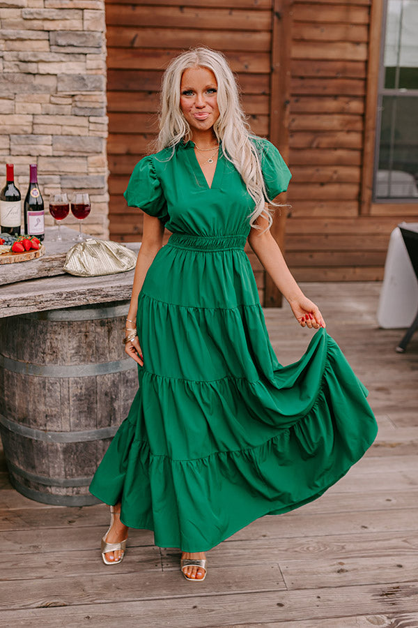 Simply Sweet Maxi Dress in Hunter Green