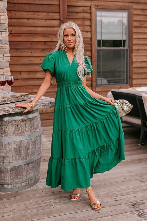 Simply Sweet Maxi Dress in Hunter Green