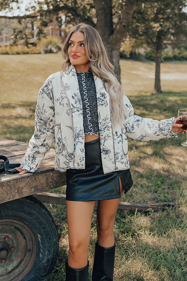 Stellar Style Quilted Floral Jacket