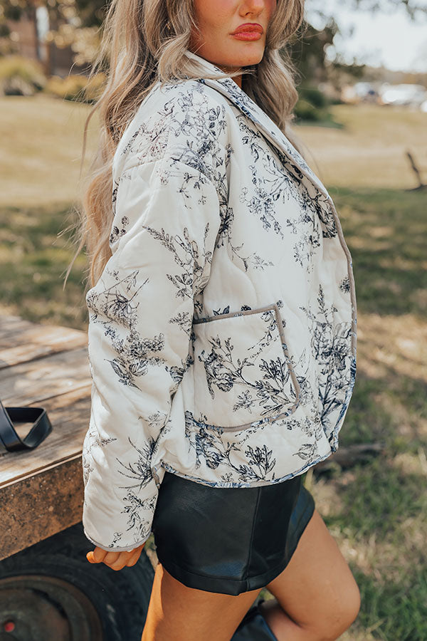 Stellar Style Quilted Floral Jacket