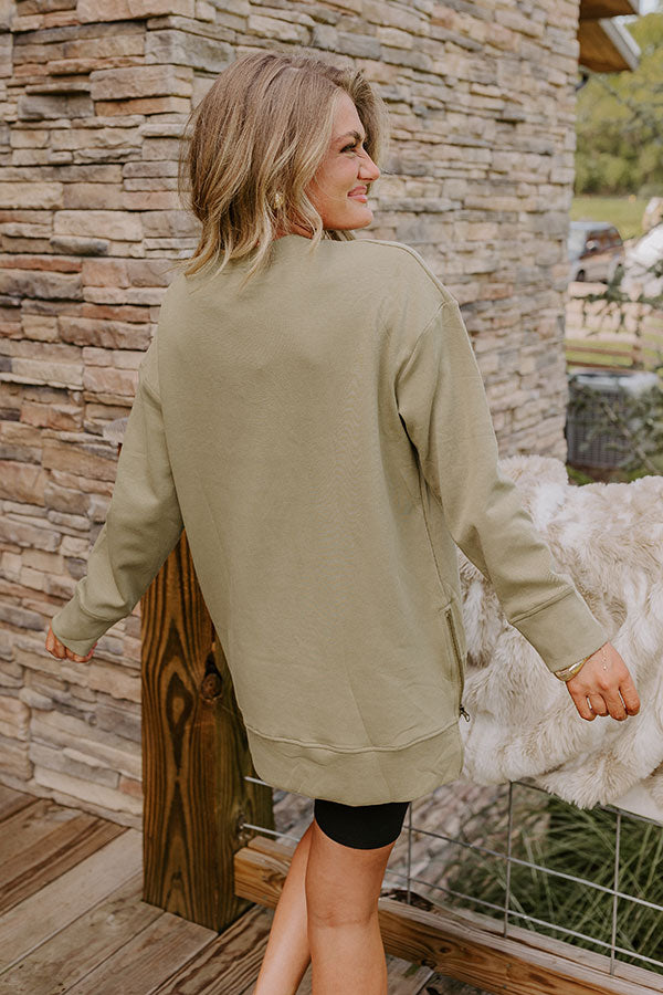 Central Park Stroll Oversized Sweatshirt in Sage