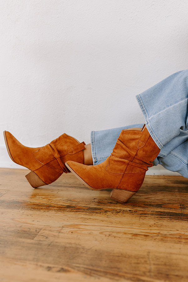 The Emerson Faux Suede Cowboy Boot in Maple