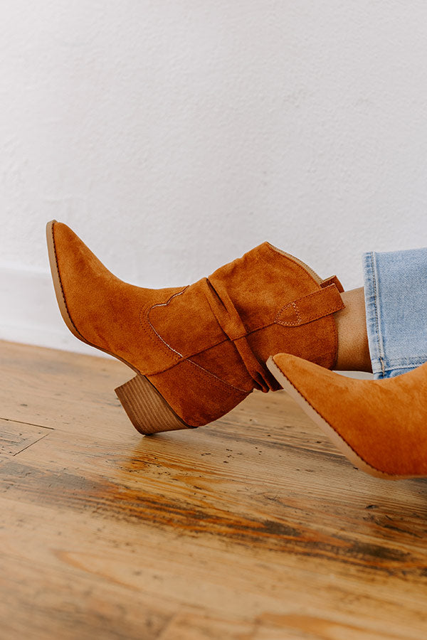 The Emerson Faux Suede Cowboy Boot in Maple