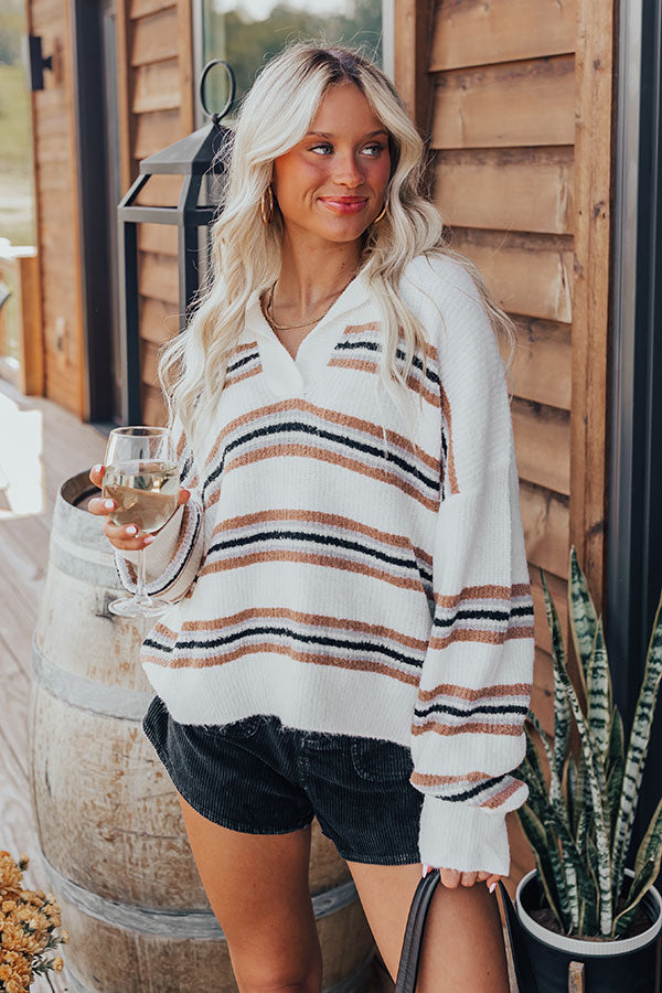 Sugar And Stripes Knit Sweater Top