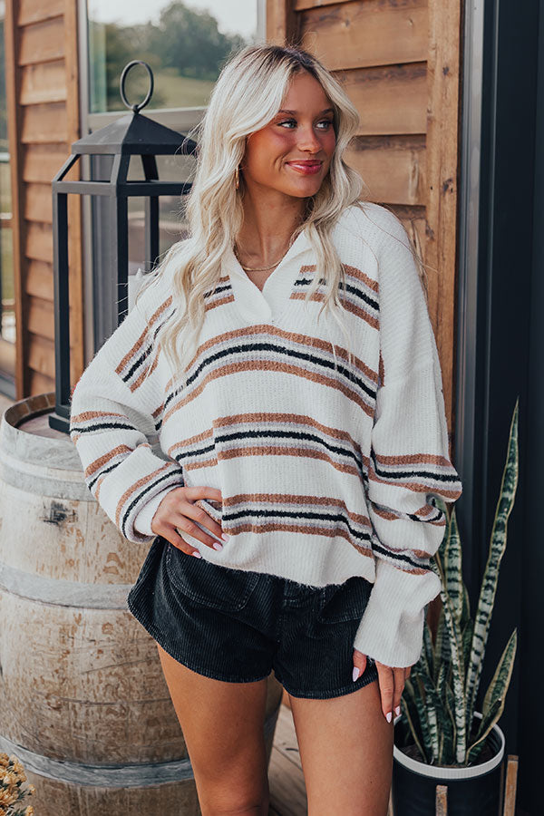 Sugar And Stripes Knit Sweater Top