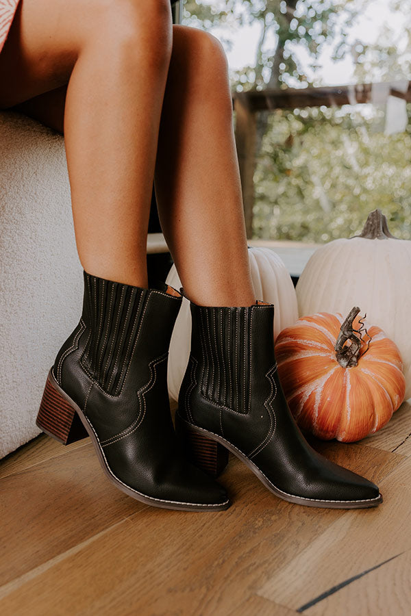 The Oaklynn Faux Leather Boot in Black