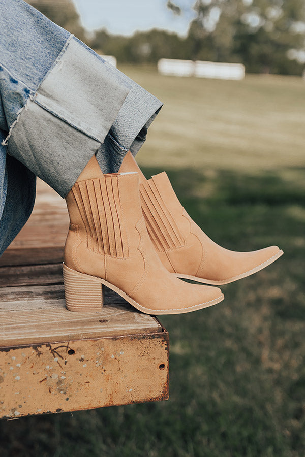 The Oaklynn Faux Nubuck Boot in Camel