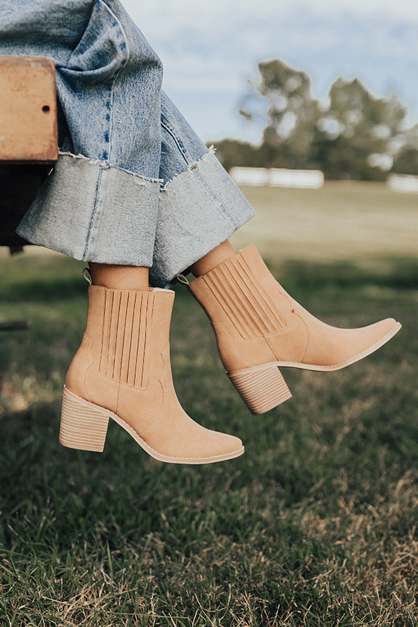 The Oaklynn Faux Nubuck Boot in Camel