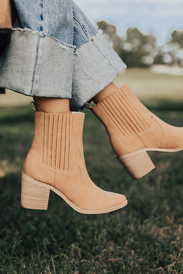 The Oaklynn Faux Nubuck Boot in Camel