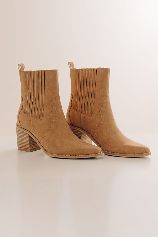 The Oaklynn Faux Nubuck Boot in Camel Image - 3