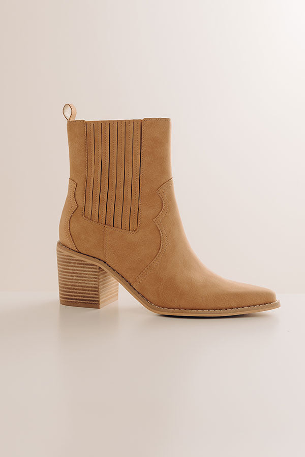 The Oaklynn Faux Nubuck Boot in Camel