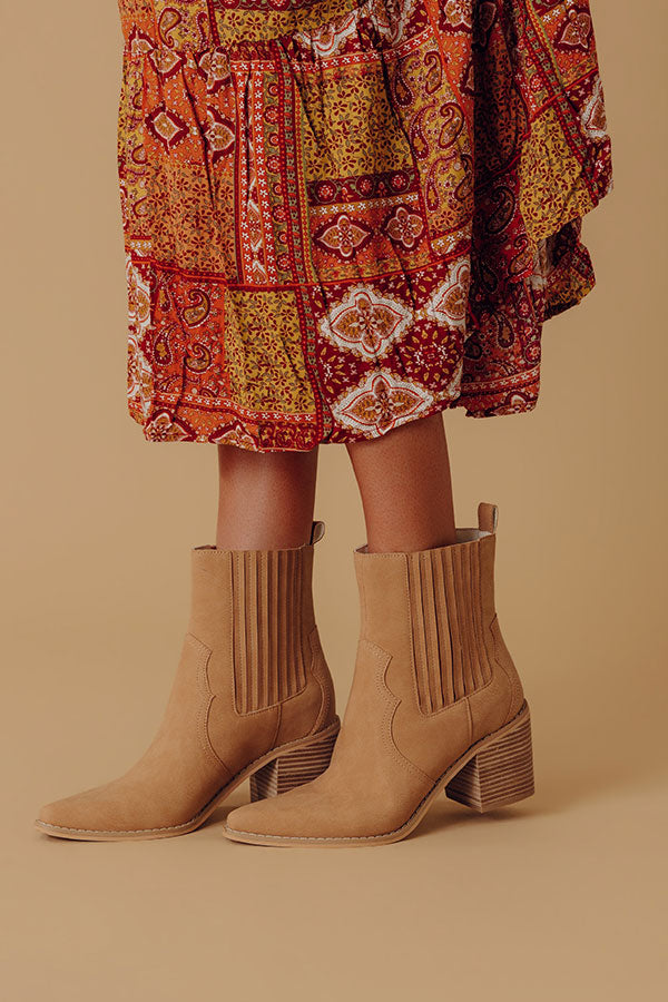 The Oaklynn Faux Nubuck Boot in Camel Image - 1