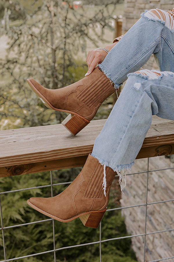 The Oaklynn Faux Nubuck Boot in Brown