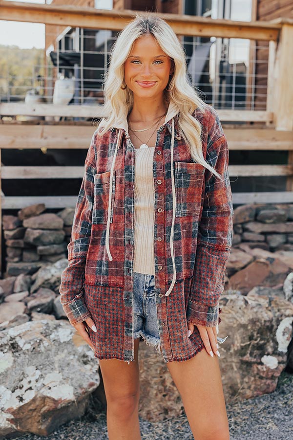 Falling Leaves And Lattes Plaid Lightweight Jacket   